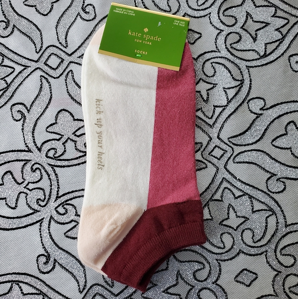 Kate spade block multi color no show socks